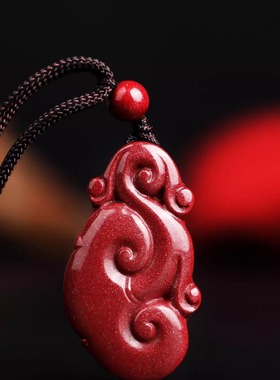 贵州铜仁万山真朱砂如意吊坠女士项链新款紫金砂挂件配饰女款