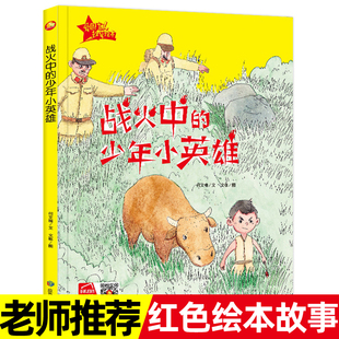 战火中的少年小英雄硬壳硬皮绘本幼儿园大中小班绘本 红色经典系列爱国主义主题绘本 3-6岁幼儿园爱国教育亲子阅读书有声读物