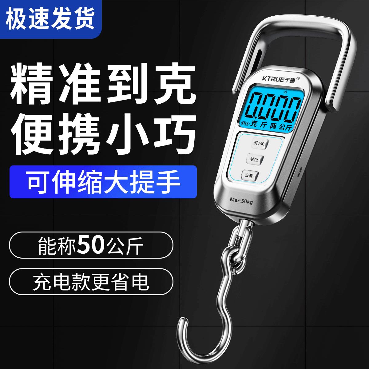 便携式手提电子秤精准家用小型弹簧称重器高精度商用克称随身携带