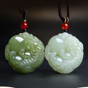 和田玉貔貅吊坠有求必应男女同款项链青玉瑞兽貔貅玉坠情人节礼物