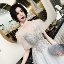 仙女系晚礼服女宴会创意伴娘服2019新款仙气质生日派对大气连衣裙