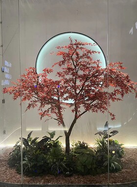 仿真红枫树新中式枫树青枫造型树大型室内外假树商场酒店陈列摆件