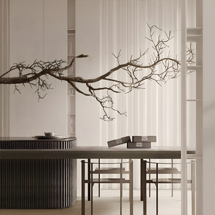 枯树枝真树干室内景观造景枯山水造景新中式假树仿真树造型树装饰