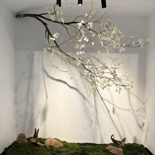 高档仿真悬挂花树枝装饰影棚酒店造景仿真花田园假花吊顶墙面装饰