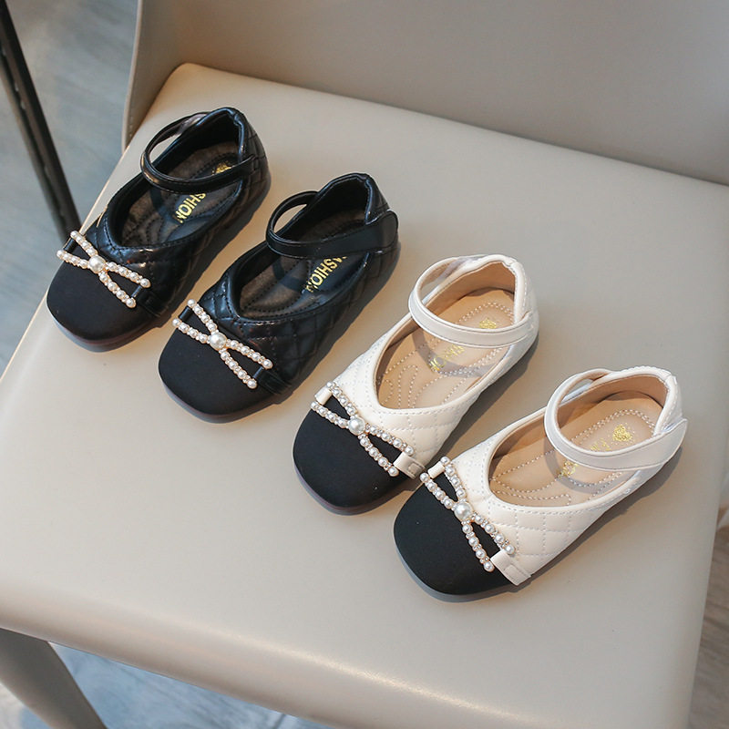 女童小皮鞋小香风浅口单鞋2024年春秋新款珍珠蝴蝶结韩版潮公主鞋,童鞋/婴儿鞋/亲子鞋,皮鞋,淘宝优惠券,粉丝福利购,淘宝优惠卷