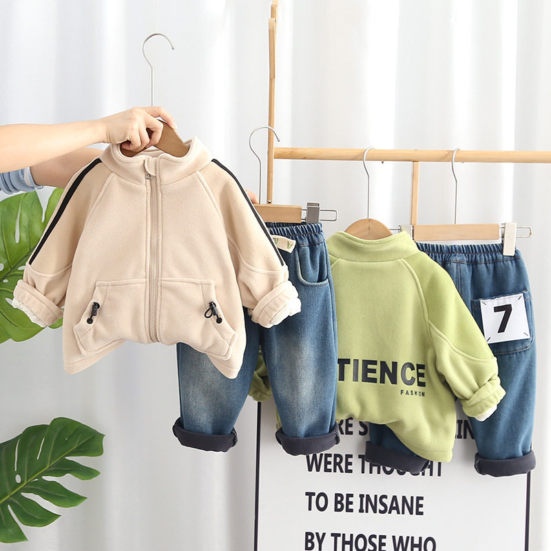 男女童衣服长袖裤子分体两件套装秋冬款女宝宝加绒保暖一件包邮潮