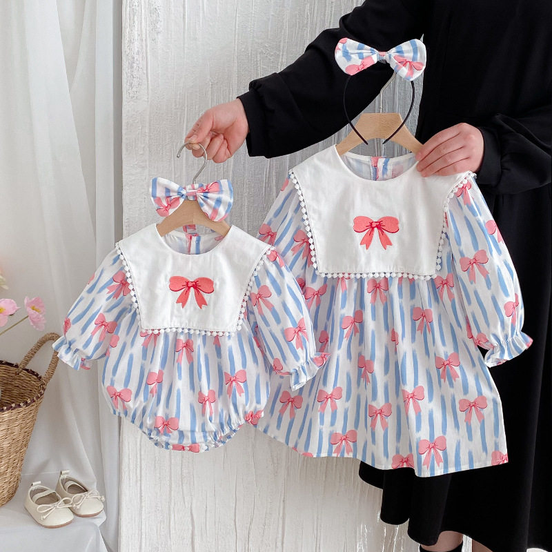 2026秋季新款婴儿衣服女宝包屁衣爬服女童公主连衣裙子长袖姐妹装