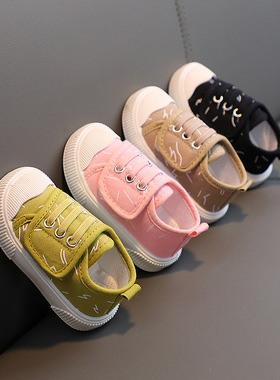 儿童帆布鞋2025春秋季新款男童1-6岁宝宝鞋透气休闲女童低帮板鞋