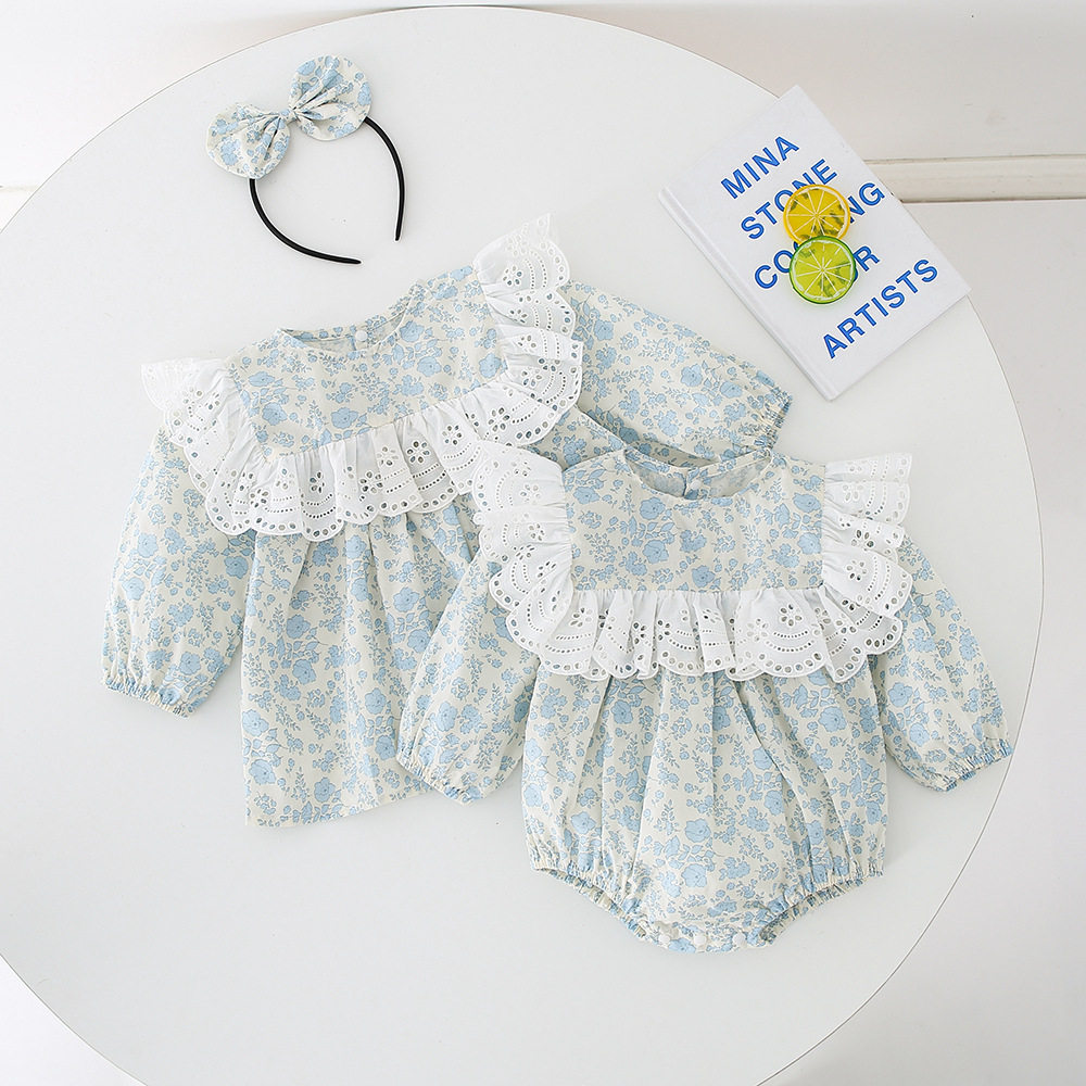 婴幼儿包屁衣姐妹装婴儿衣服连体衣冬女童裙子爬服女宝宝秋款纯棉
