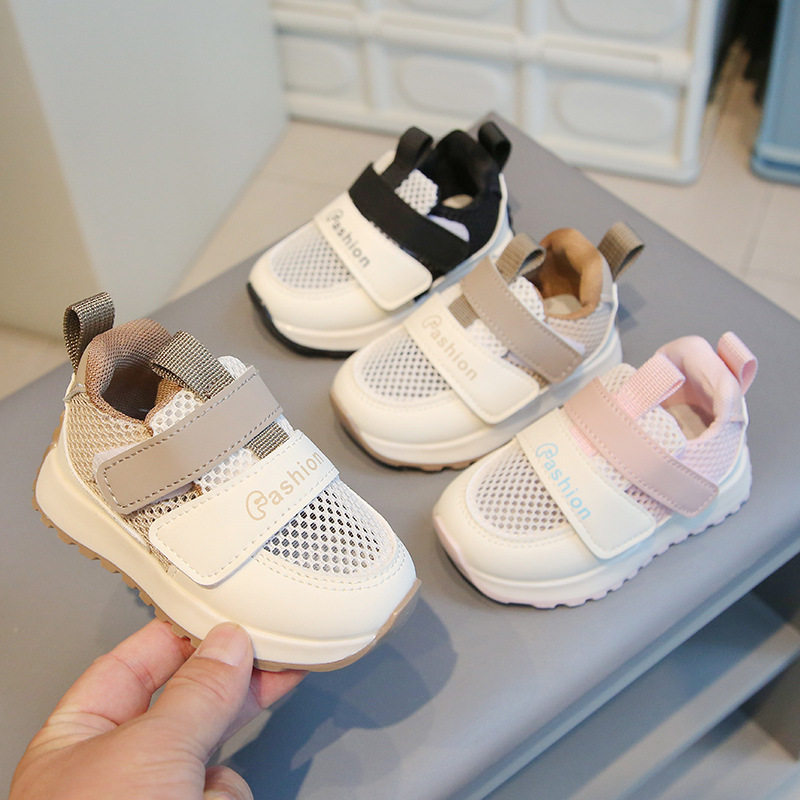 宝宝运动鞋儿童学步鞋防滑软底透气网布魔术贴童鞋小童鞋英伦风