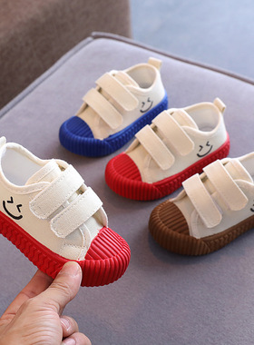 女童鞋子2021新款秋季低帮儿童帆布鞋男实心软底宝宝学步鞋小孩鞋