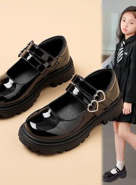 女童皮鞋2025春秋新款儿童演出鞋黑色舞蹈鞋公主鞋中大童女童鞋子