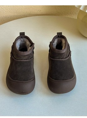 儿童雪地靴女童2025冬新款男童加绒加厚真皮短靴大棉靴子皮毛一体