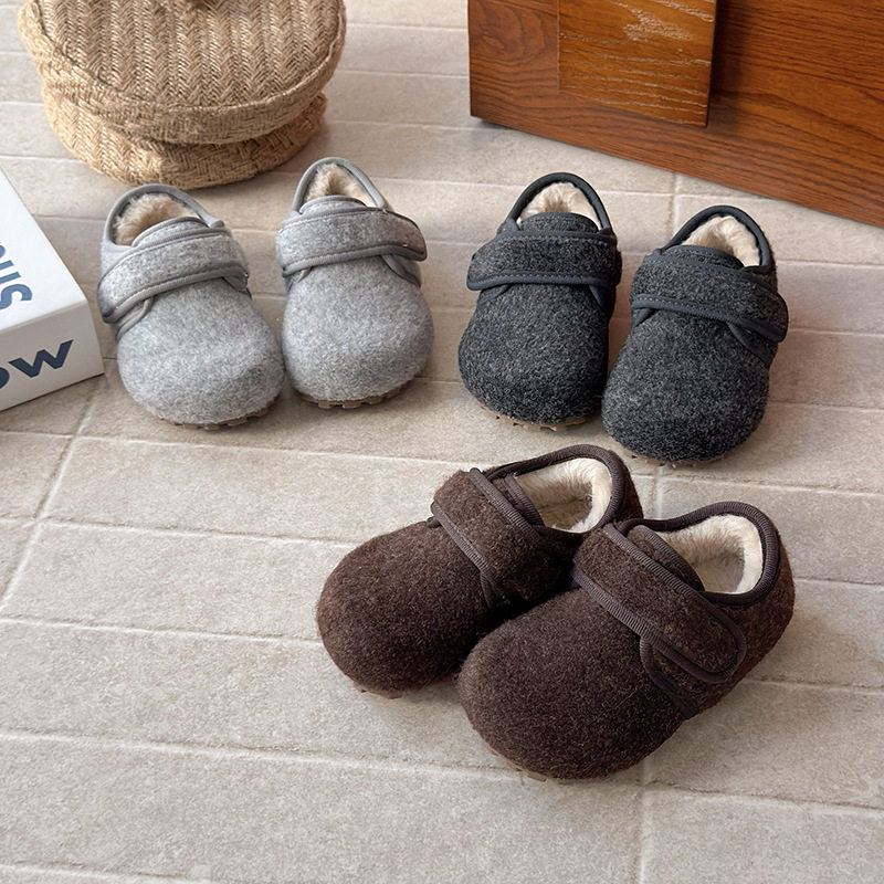 韩版童鞋格雷系冬季儿童毛呢面料毛毛勃肯鞋男女童百搭软底豆豆鞋,童鞋/婴儿鞋/亲子鞋,棉鞋,淘宝优惠券,粉丝福利购,淘宝优惠卷
