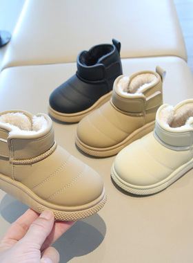 儿童雪地靴2025冬季新款男童短靴加绒加厚女童棉靴保暖宝宝棉鞋子