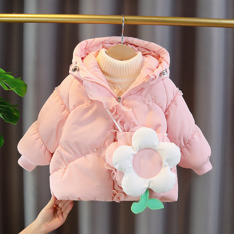 m162女童冬装棉服婴儿童一岁女宝宝洋气棉衣外套小童加厚冬季棉袄