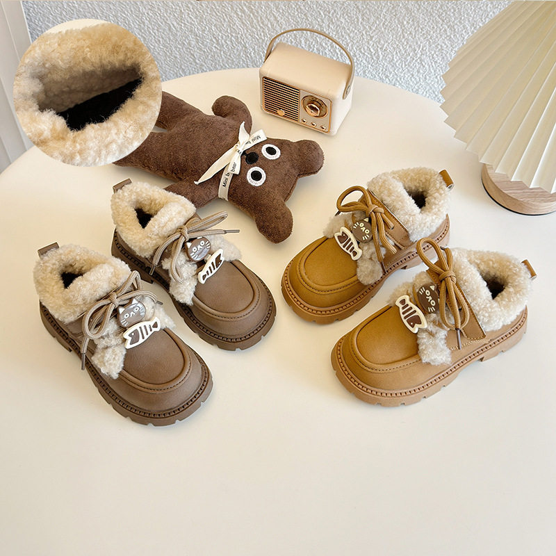 儿童马丁靴2025冬季新款韩版女童加绒保暖休闲短靴男童加棉乐福鞋,童鞋/婴儿鞋/亲子鞋,棉鞋,淘宝优惠券,粉丝福利购,淘宝优惠卷