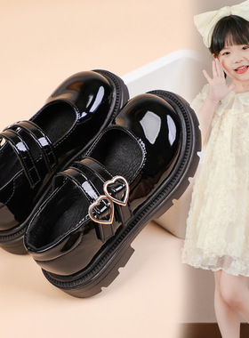 儿童鞋女童小皮鞋春秋2026新款黑色软底中大童小学生校园表演出鞋