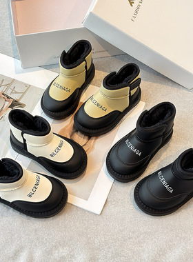 宝宝雪地靴2024冬季男小童加绒棉鞋女婴幼儿学步鞋保暖雪地棉时尚