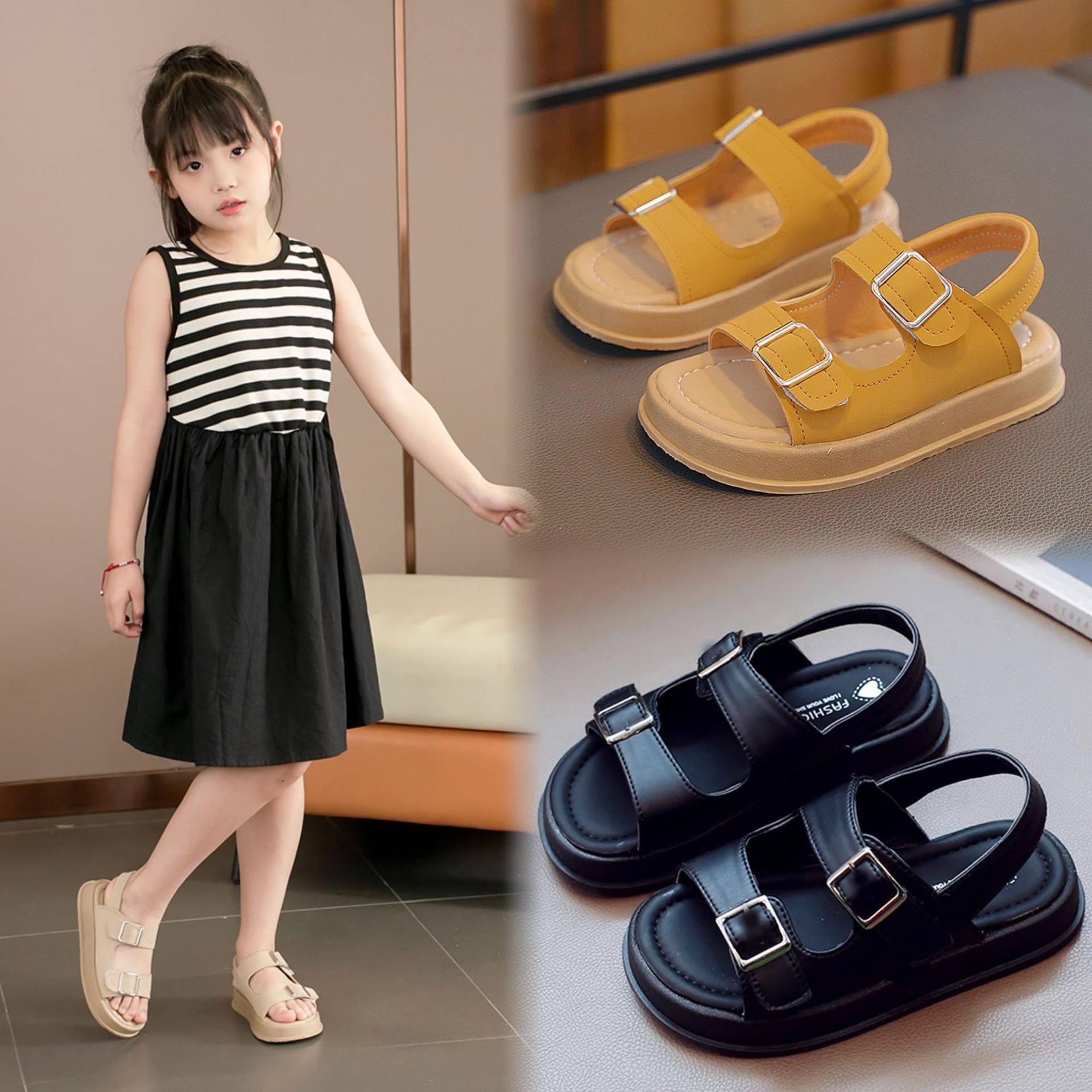 儿童纯色镂空凉鞋2025夏季新款女童沙滩鞋宝宝魔术贴男童防滑鞋子,童鞋/婴儿鞋/亲子鞋,凉鞋,淘宝优惠券,粉丝福利购,淘宝优惠卷