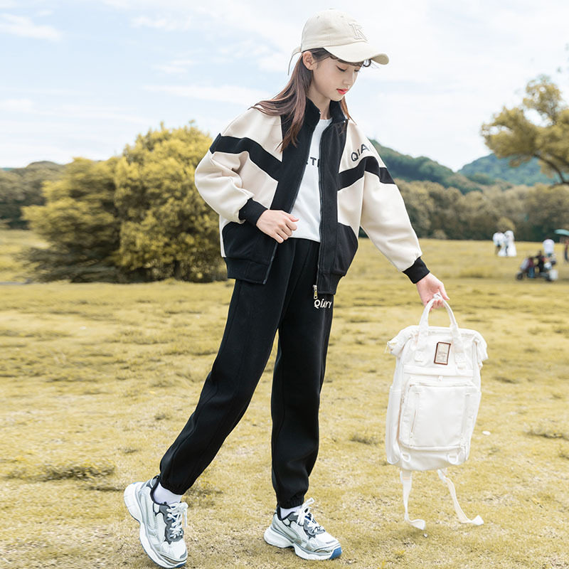 儿童装女童春装套装2026新款洋气中大童春秋款儿童休闲运动套装