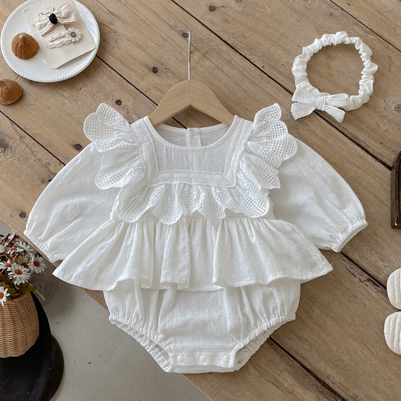 2026秋季新款婴儿衣服哈衣女宝宝百天包屁衣长袖公主哈裙爬服满月