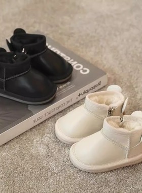 儿童雪地靴2025冬季宝宝棉靴女童百搭保暖冬鞋男童棉鞋小童短极凯