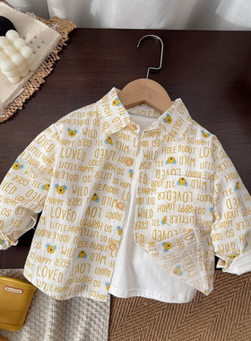 【卡通印花】儿童长袖衬衫男童女可爱上衣宝宝春秋装上衣柔软透气