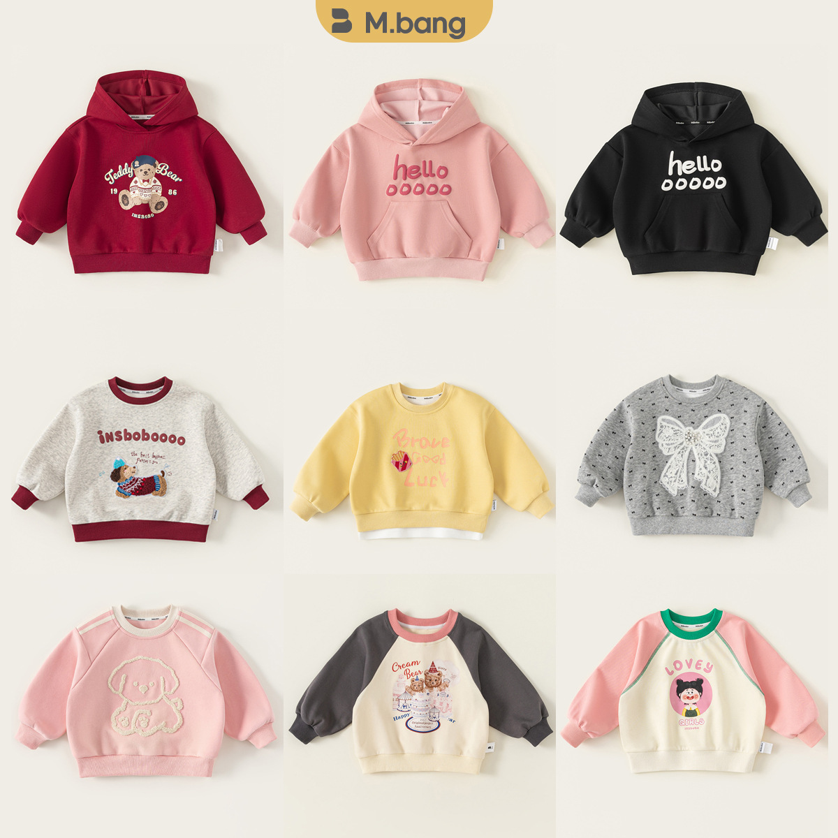 【女童卫衣集合】邦选童装秋款儿童长袖女孩子帽衫女童连帽卫衣