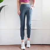 束脚运动女跑步健身速干高腰九分收腹 大码 裸感亲肤宽松瑜伽裤 长裤