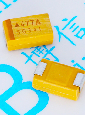 D型 10V470UF 477A 贴片钽电容 7343 10% 胆电容 黄色 极性电容