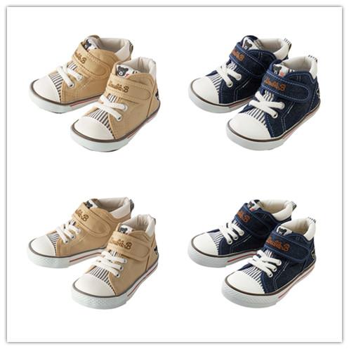 9月特价日本mikihouse二段大童帆布鞋61-9303-387/61-9402-383