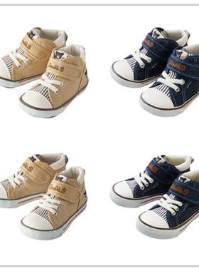 9月特价日本mikihouse二段大童帆布鞋61-9303-387/61-9402-383