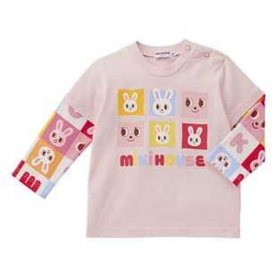 24新款日本制mikihouse小兔捉迷藏长袖T恤13-5217-681