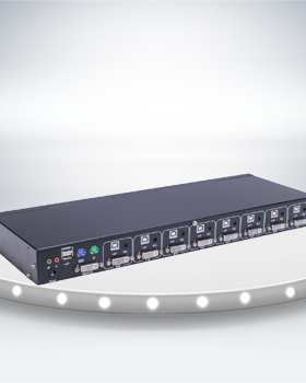 蓝宝LANBE AS-9116DA 16口高清DVI音视频KVM切换器16进4进1出按键热键OSD USB自适应