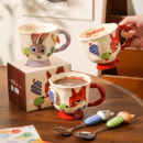 疯狂动物城陶瓷马克杯高颜值情侣对杯女生家用咖啡水杯子生日礼物