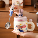 疯狂动物城大容量马克杯带盖高颜值情侣陶瓷杯子新年生日礼物水杯