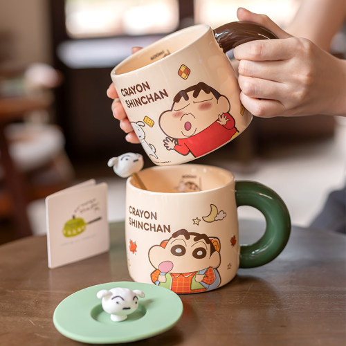 可爱小新带刻度马克杯情侣咖啡杯