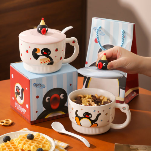 Pingu企鹅家族马克杯情侣早餐杯