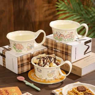 大容量早餐杯子高颜值水杯陶瓷马克杯耐高温燕麦牛奶杯宿舍面杯碗