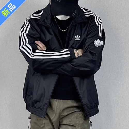 阿迪达斯三叶草宽松男夹克立领