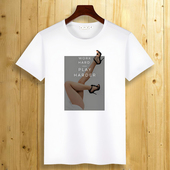 Hao 短袖 Fine Shyt夏季 趣味搞笑猫咪图案创意时尚 T恤男女同款