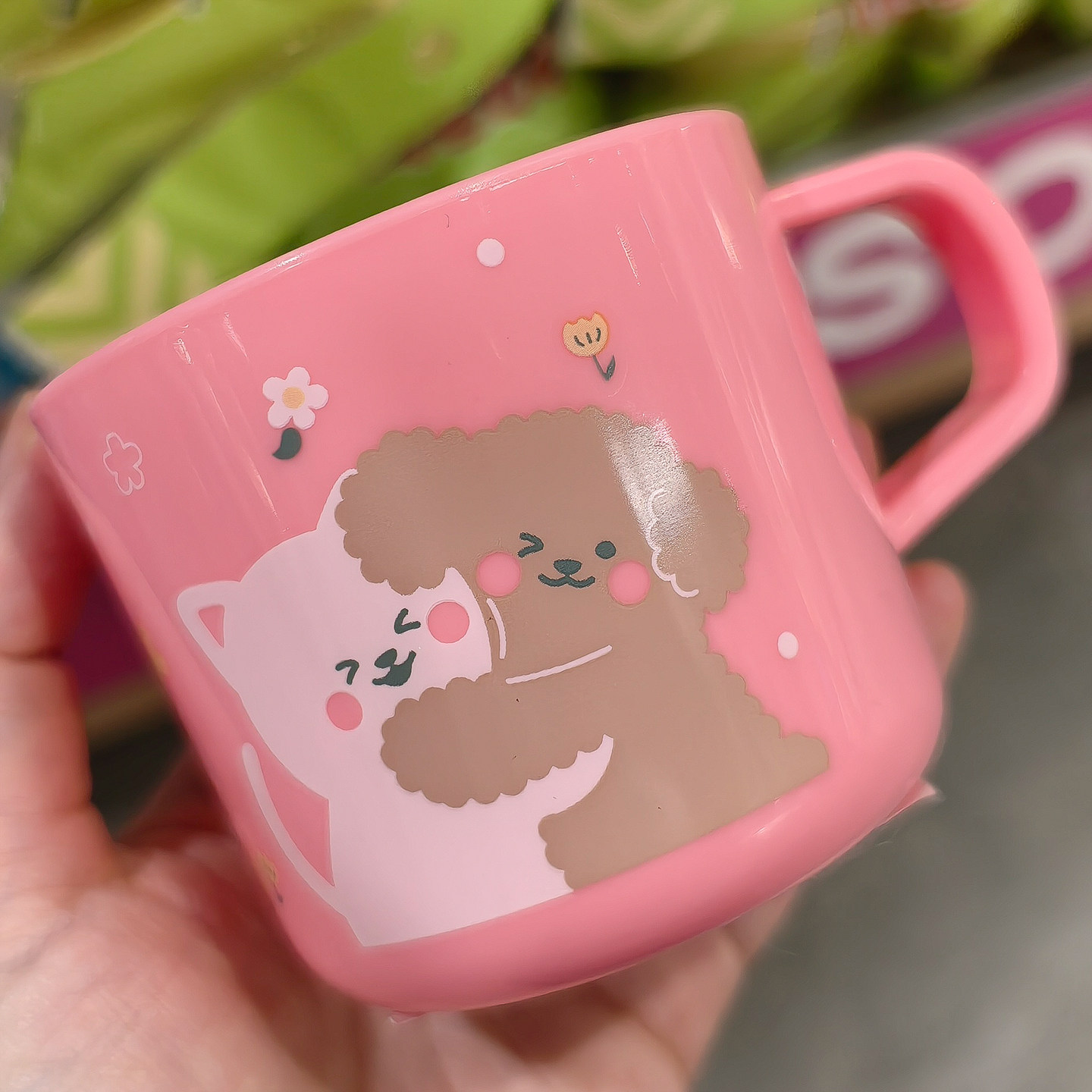 可爱好朋狗兔子马克杯子儿童塑料防摔刷牙漱口 日本大创DAISO代购