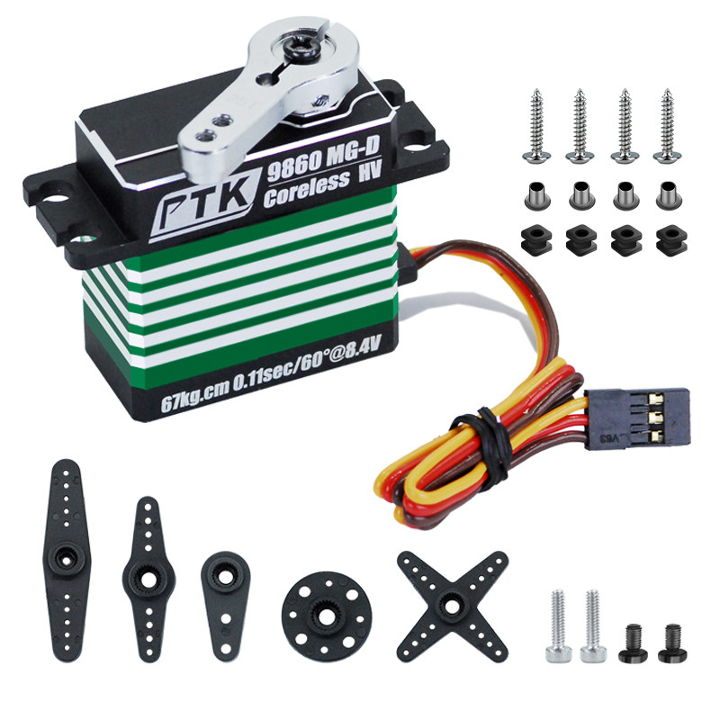 PTK 9860 MG-D 60kg金属数字舵机 机器人机械臂 云台车模无刷舵机