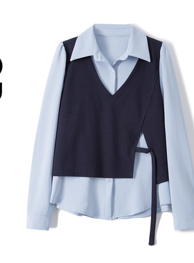 OBanNeR/奥·邦奴2026年春假两件设计长袖T恤胖mm显瘦上衣80792