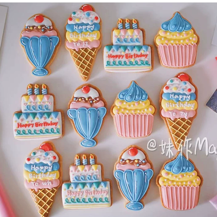 翻糖糖霜饼干蛋糕定制生日礼物女友情人节三八妇女节婚礼伴手礼