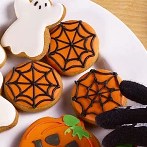万圣节蜘蛛网翻糖糖霜饼干定制手工礼物甜品台回礼伴手礼搞怪零食