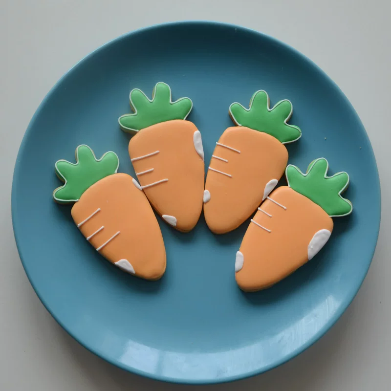 胡萝卜翻糖糖霜饼干定制手工创意圣诞节生日礼物甜品台回礼伴手礼