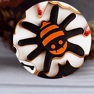 蜘蛛手工翻糖糖霜饼干定制节日礼物甜品台回礼伴手礼万圣节分享