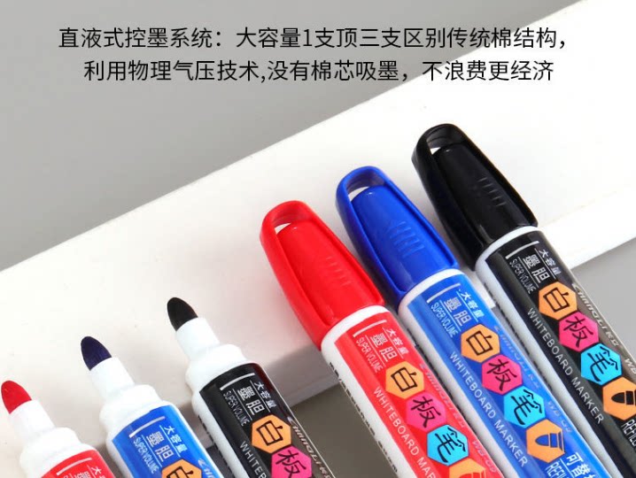 绿色白板笔8806可擦儿童可加墨水黑粗头学生彩色黑板笔12支包邮